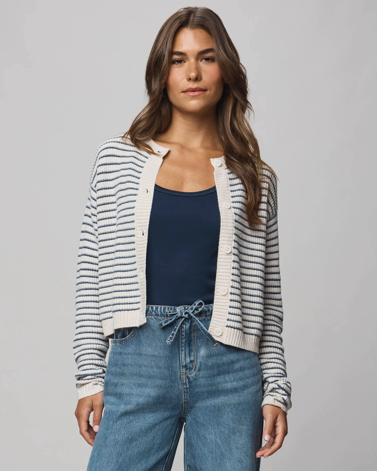 Amber Stripe Crop Cardigan | Splendid
