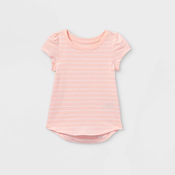 Toddler Girls' Striped Short Sleeve T-Shirt - Cat & Jack™ Pink | Target