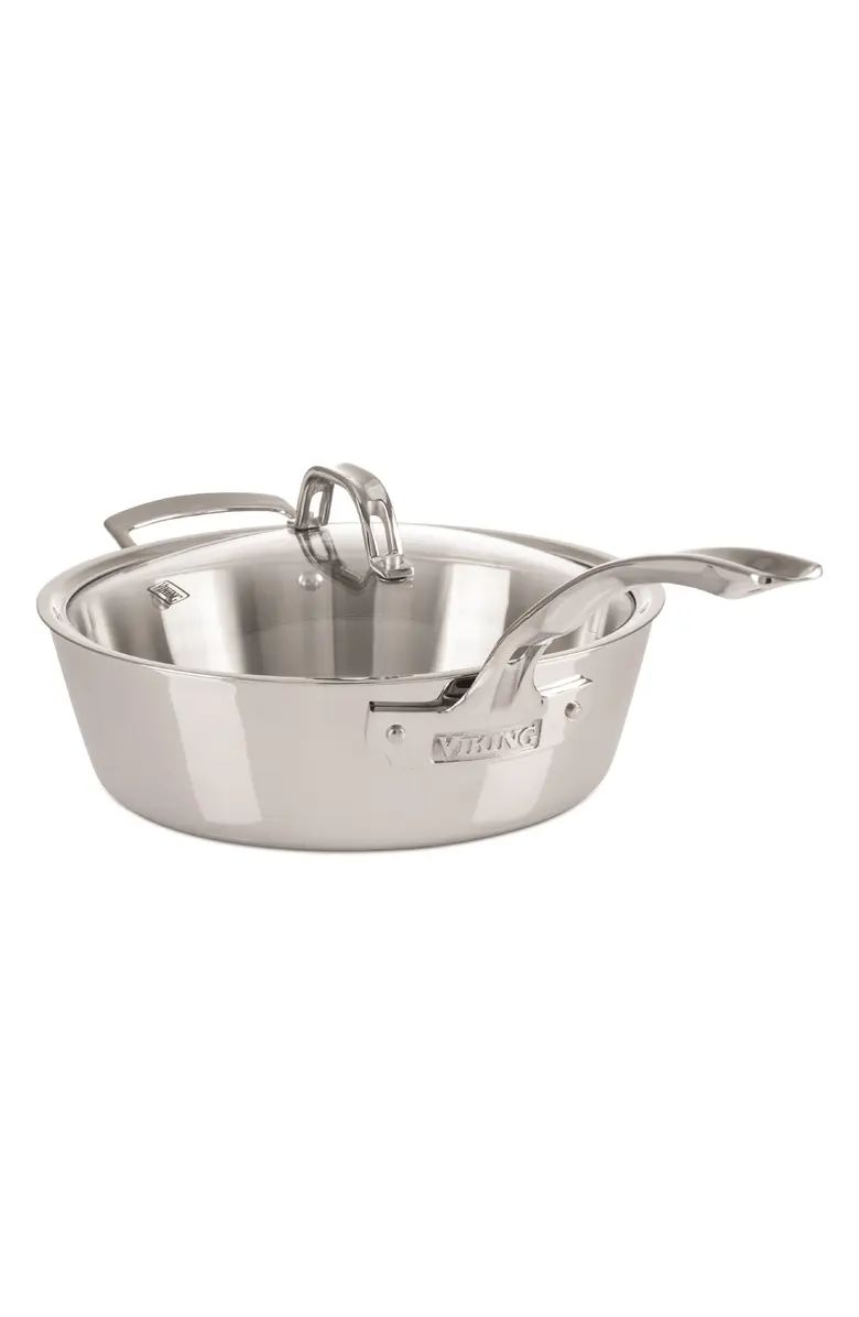 Contemporary 3.6-Quart Stainless Steel Sauté Pan with Lid | Nordstrom Rack