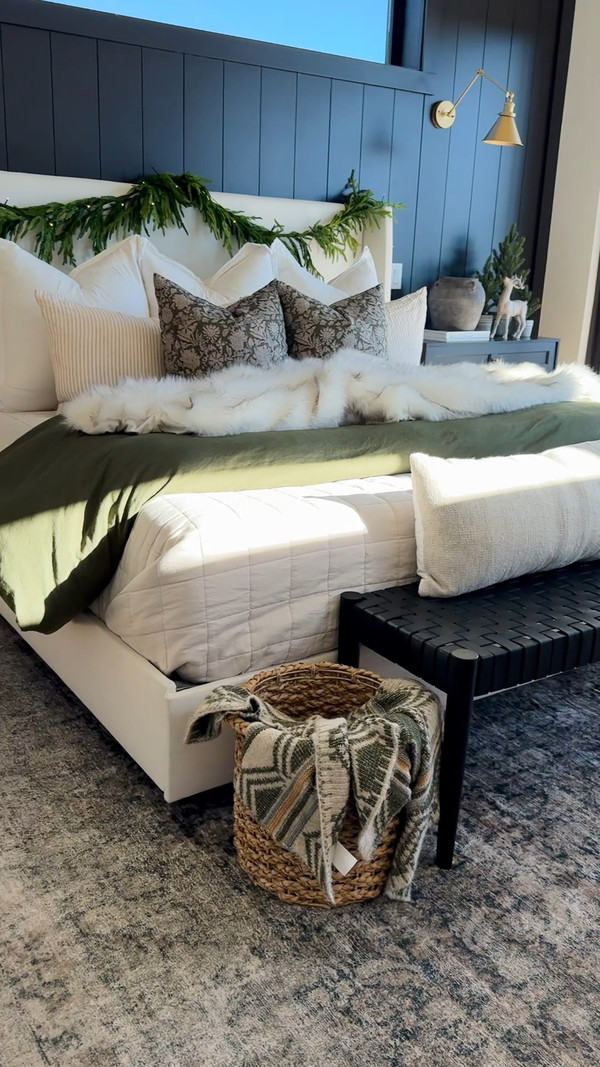 Our bedroom is ready for the holidays with timeless pieces from AllModern.