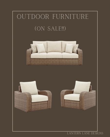 Ashley outdoor sofa, outdoor lounge chairs, outdoor seating, outdoor living 

#LTKSeasonal #LTKhome #LTKSpringSale