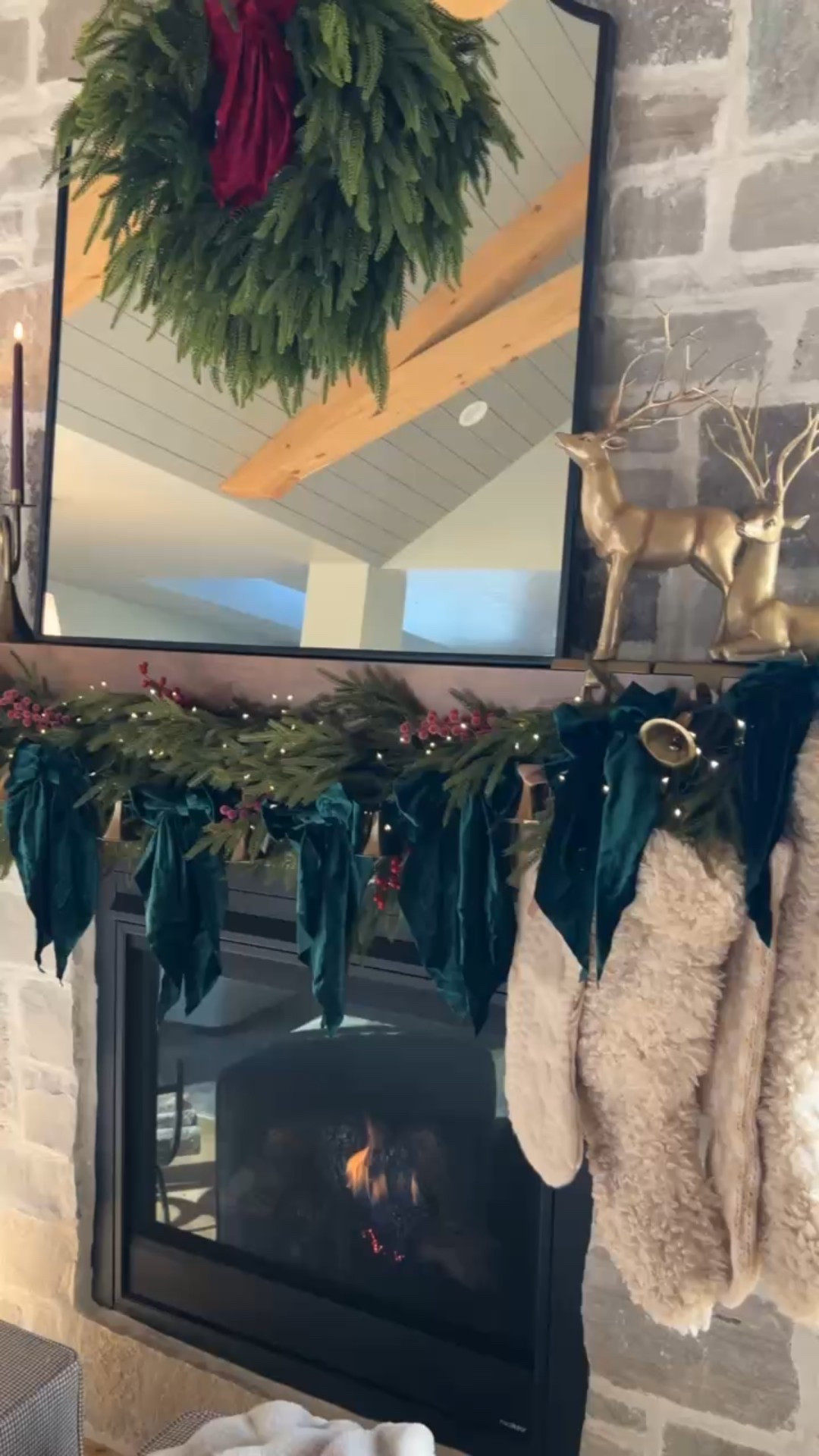 Christmas mantel decor! I used 2 garlands for the mantel to make it more full! 

#LTKHoliday #LTKHome #LTKSeasonal