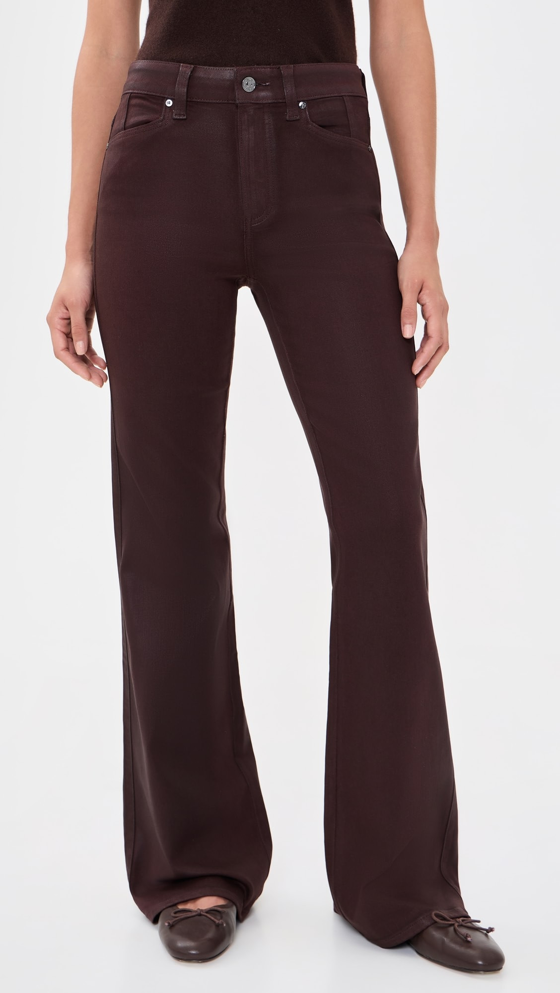 PAIGE Coated Sofia Flared Jeans | Shopbop | Shopbop