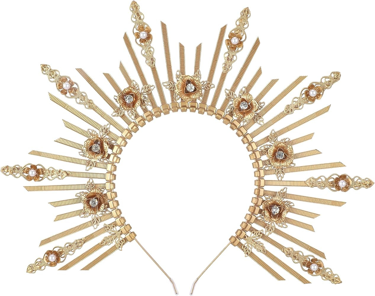 Sunburst Goddess Halo Crown - Sun Flower Headpiece Virgin Mary Goddess Headband for Women Renaiss... | Amazon (US)