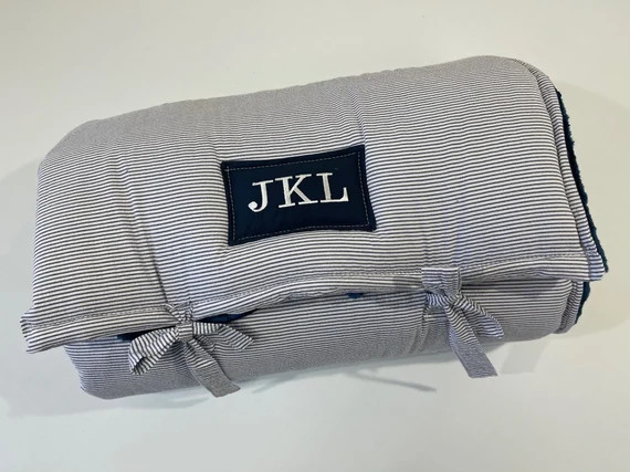 Navy and White Seersucker Toddler Nap Mat by Janiebee Quilted - Etsy | Etsy (US)