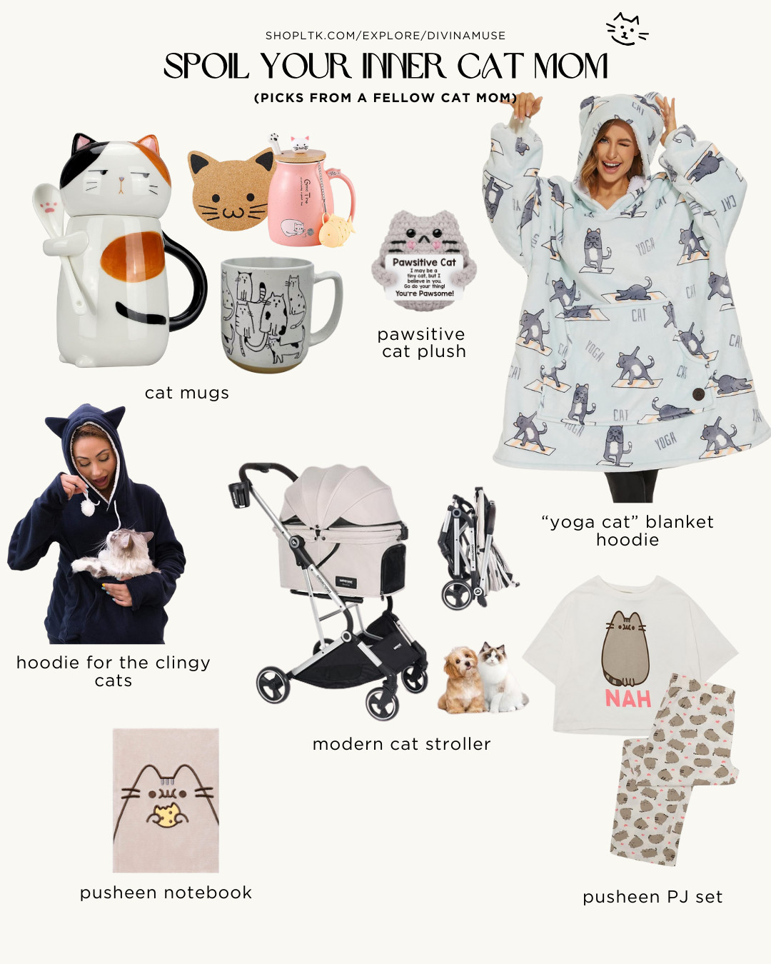 spoil your inner cat mom with these amazon finds for cat lovers 🐱 cat mugs, cat plush, cat blanket hoodie, hoodie for holding cats, minimalist luxury cat pet stroller with storage units, cat PJ loungewear set from pusheen and pusheen fuzzy notebook
-
amazon cat, amazon pets, cat essentials, cat mom finds, amazon finds, cat lovers, gifts for cat lovers  

 #LTKGiftGuide #LTKFindsUnder50 #LTKPets