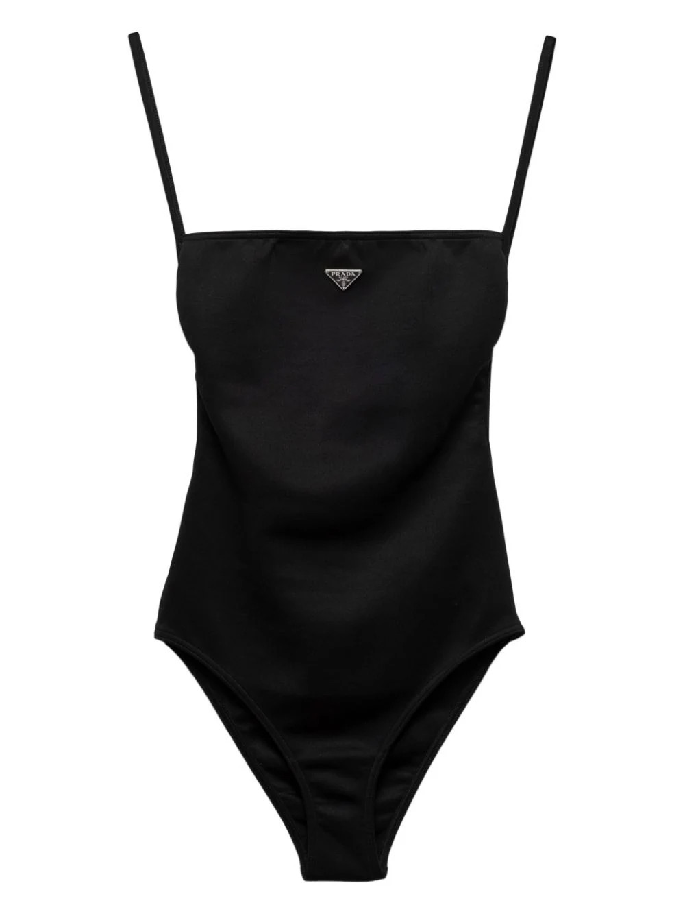 Prada interlock knit one-piece swimsuit - Black | Farfetch Global