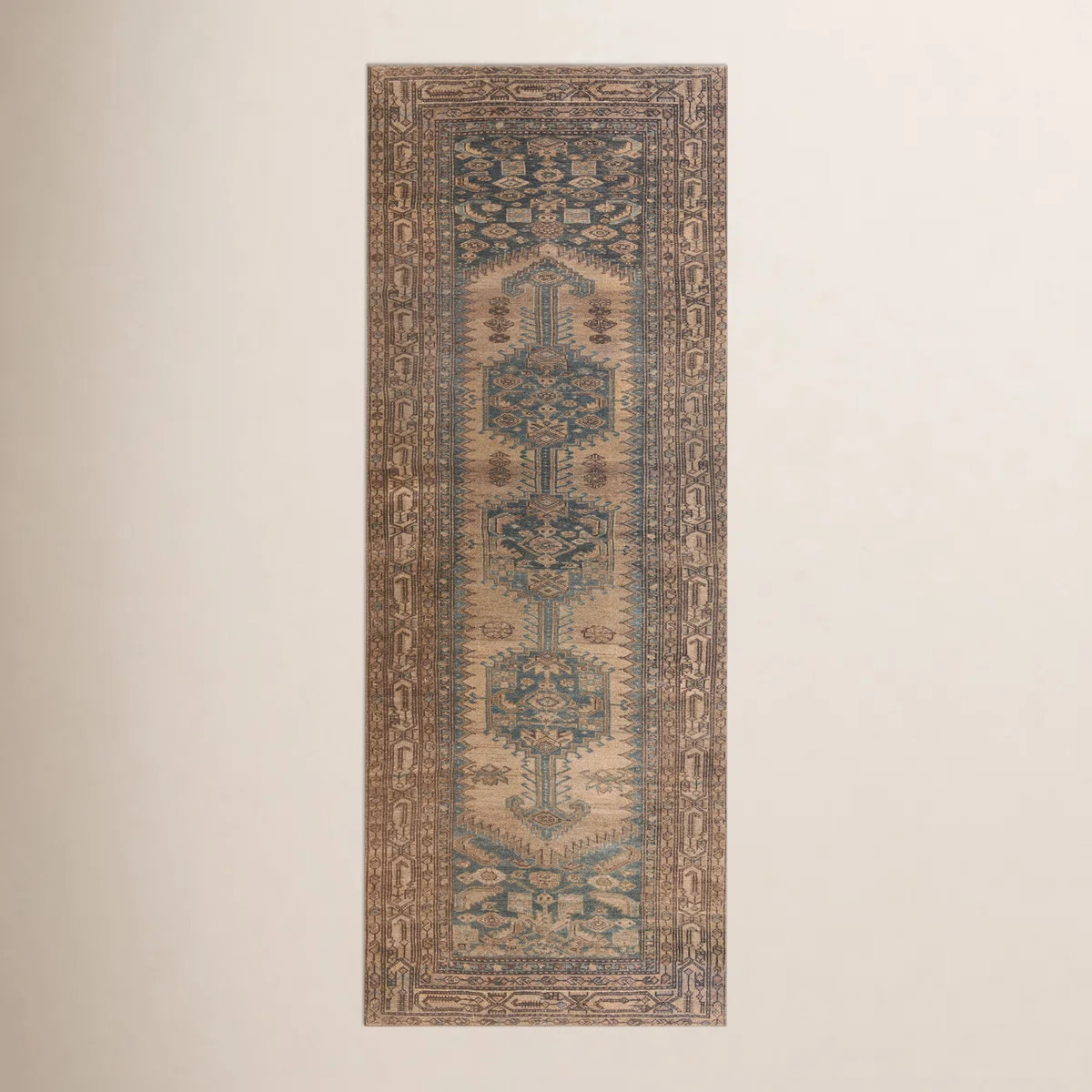 Birch Lane™ Machine Washable Oriental Machine Woven Polyester Area Rug in Brown/Blue/Tan & Revi... | Wayfair North America