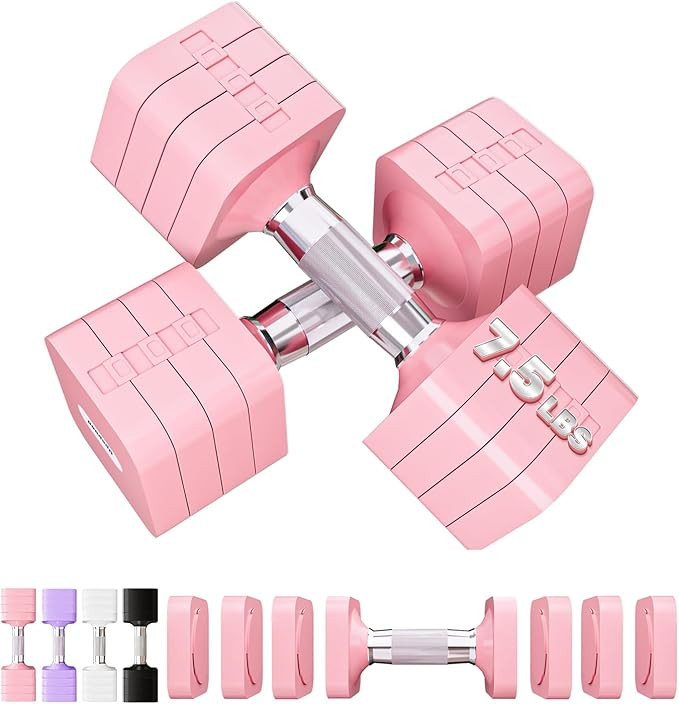 15LB 20LB 30LB 40LB 50LB Adjustable Dumbbell Set Free Weights Dumbbells Set for Women Men Hand We... | Amazon (US)