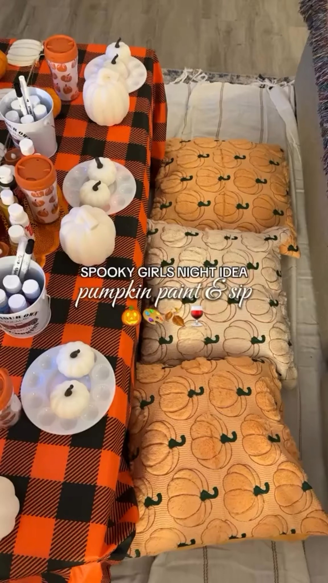 Spooky girls night idea 🎃 
Pumpkin paint & sip 🖌️🍷✨ 
.
.
.
.
#GirlsNightIdeas #SpookySeason #FallAesthetic #PumpkinPaintNight #DIYFallDecor #PumpkinPaintAndSip #FallGirlsNight #AutumnPartyIdeas #FallDIYDecor #SpookySeasonVibes #PumpkinPaintingParty