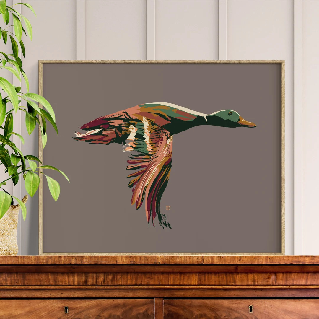 Mallard Duck Painting Artwork for Modern Cabin Decor - Etsy | Etsy (US)