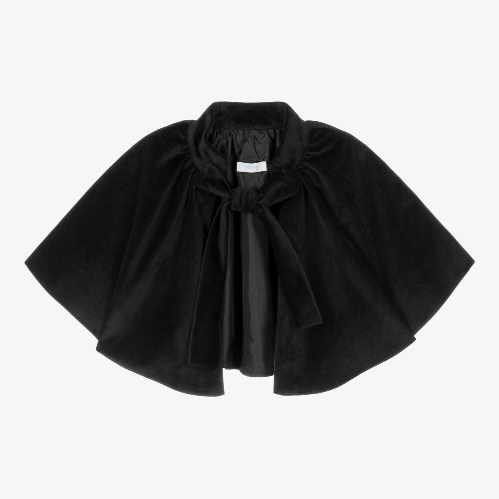 Girls Black Velvet Cape | Childrensalon