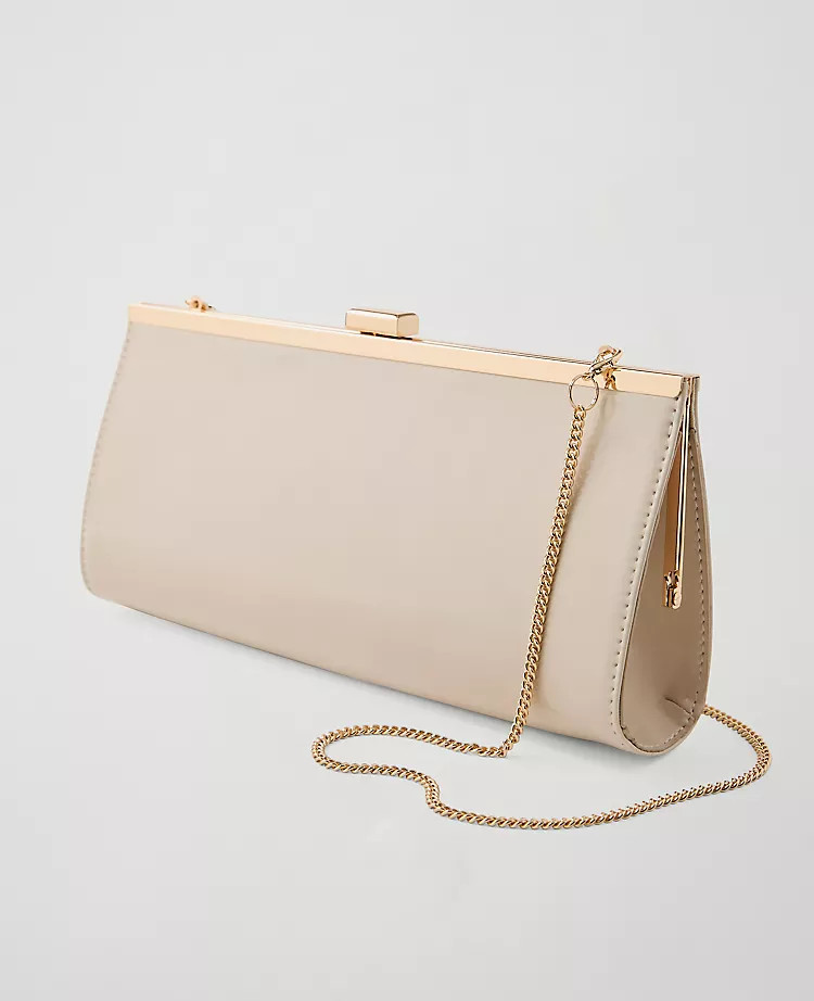Patent Rectangle Clutch | Ann Taylor