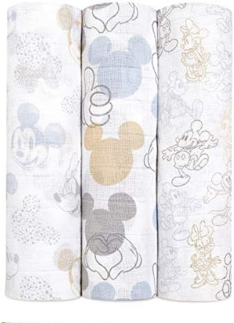 aden + anais Mickey + Minnie 3-Pack Swaddle Blankets | Amazon (US)
