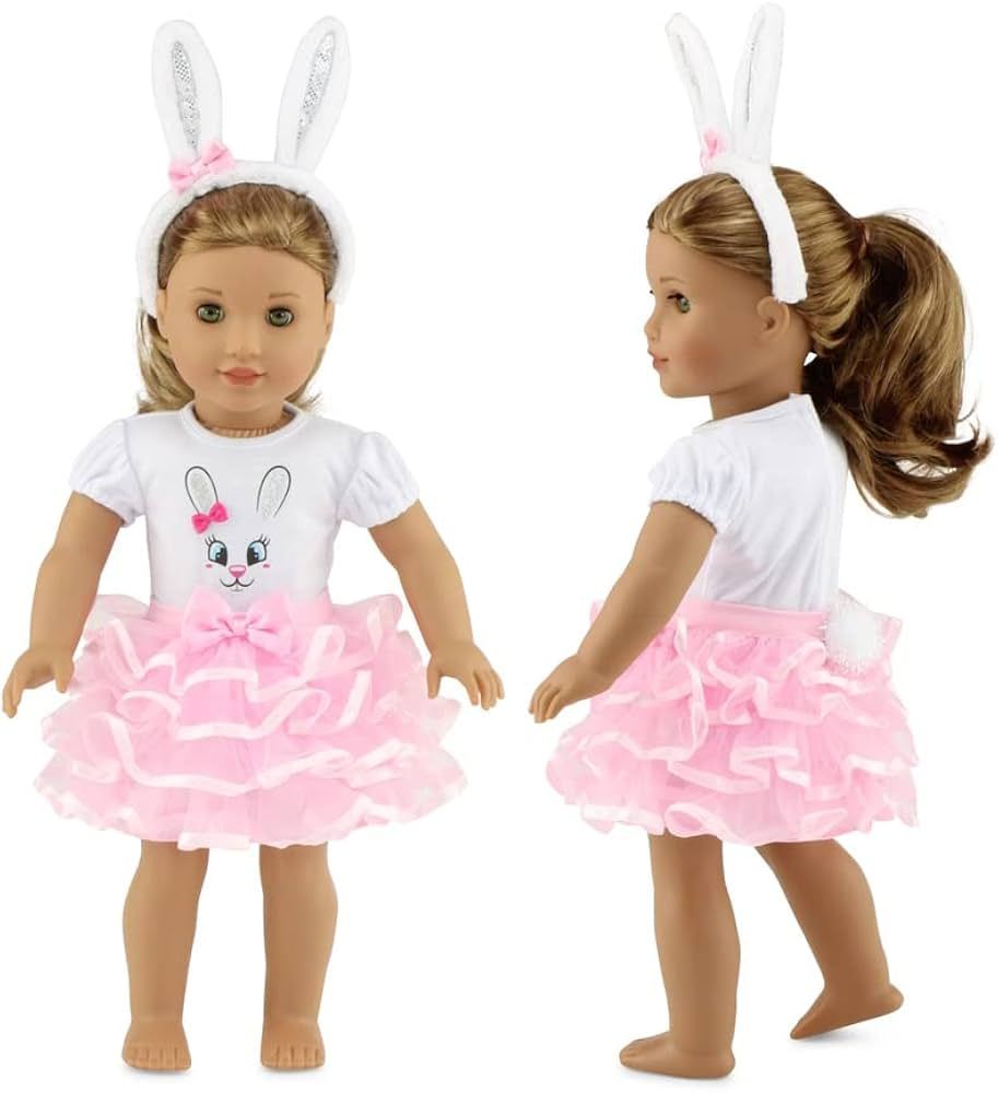 Emily Rose 18 Inch Doll Clothes | 18" Doll Bunny Costume Clothing Outfit, Includes Bunny Ears for Easter! | Compatible with American Girl Dolls | Amazon (US)
