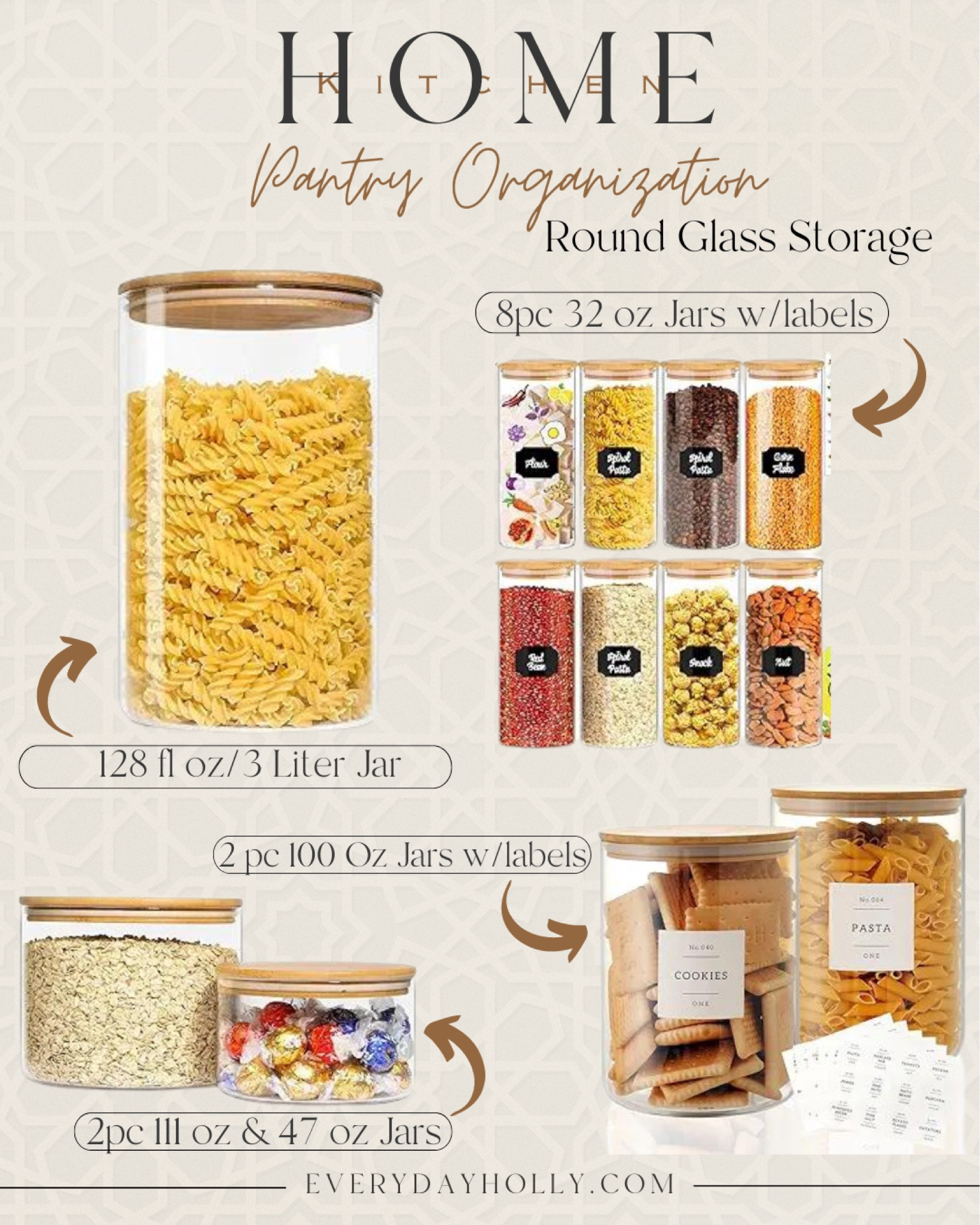 Must-Have Pantry Organization 

Home  Home favorites  Organization  Food storage  Pantry  Kitchen  Glass storage  Food container  Bamboo lid  Minimalist label

#LTKfindsunder50 #LTKhome #LTKSeasonal