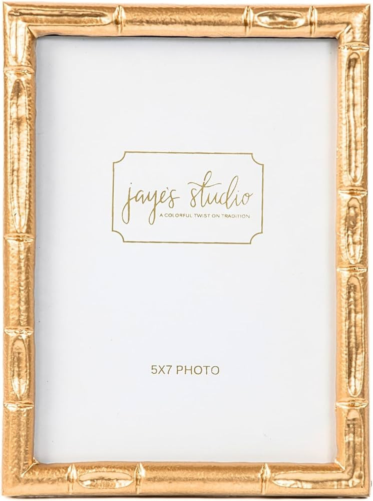 Jaye's Studio 5 x 7 Photo Frame Gold Bamboo Frame, Metal Frame Unique Easel Stand, 5x7 Photo Fram... | Amazon (US)