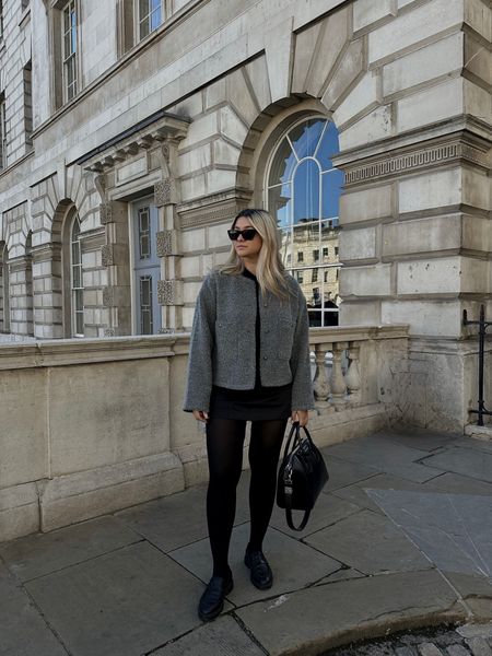 Casual Autumn Winter Outfit

Grey cardigan 
Mini satin black skirt
Black loafers 
50 denier tights 
Givenchy bag 

#LTKSeasonal #LTKworkwear #LTKstyletip