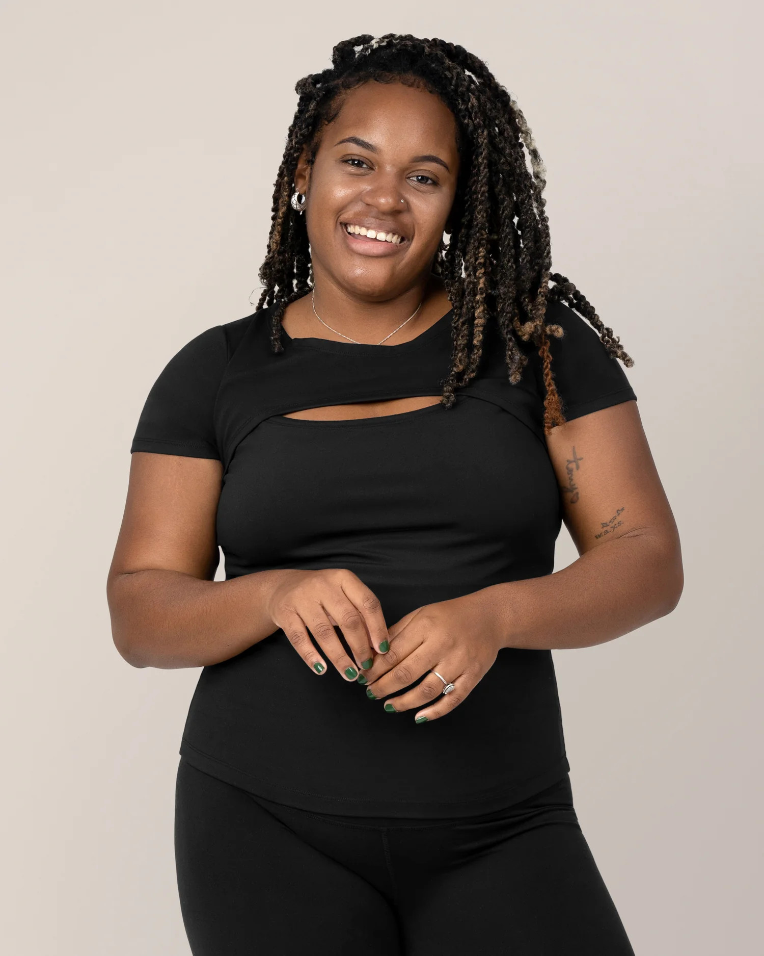 Luna Active Cut Out Nursing Top | Black - Kindred Bravely | Kindred Bravely