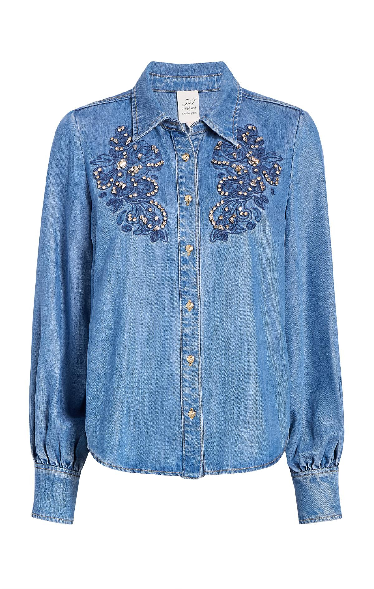 Rhinestone Embellished Juliette Top | Cinq à Sept
