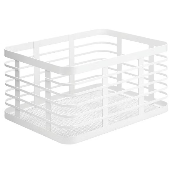 mDesign Flat Metal Bathroom Storage Organizer Bin Basket | Target