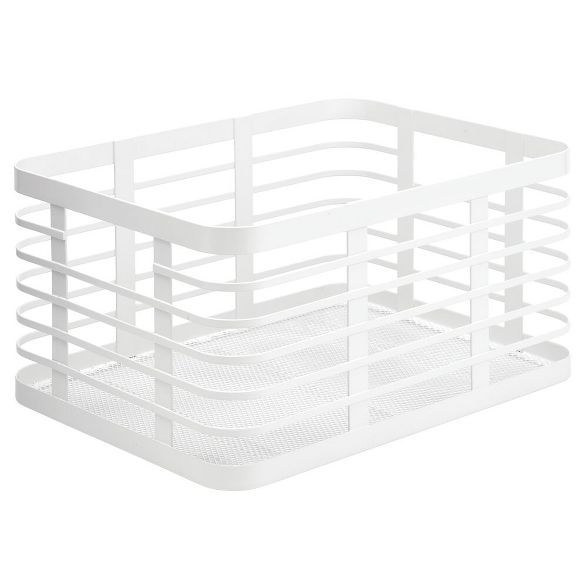 mDesign Flat Metal Bathroom Storage Organizer Bin Basket | Target