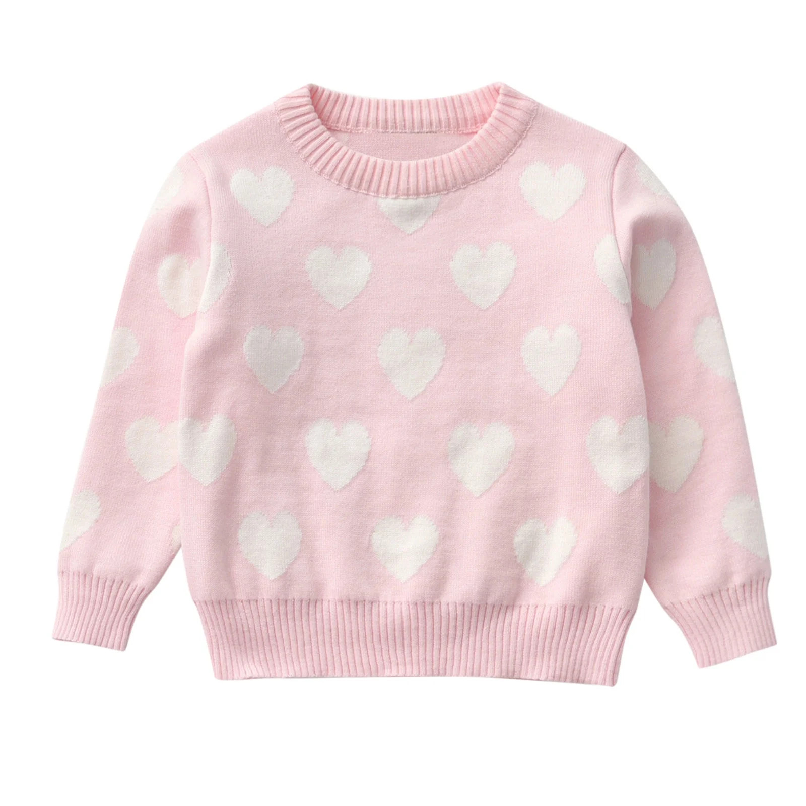 Valentine's Day Baby Sweater Kids Girls Boys Love Heart Print Knit Pullover Tops,Size 3 Years-4 Y... | Walmart (US)