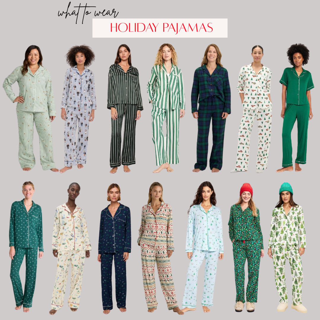 Holiday Pajamas: Rounded up a selection of holiday pajamas perfect for cozy nights in, Christmas morning matching family photos, wine nights, gingerbread baking, and endless holiday movie marathons. Matching sets, soft fabrics, and all the festive vibes you need this holiday season!



ootd style fashion, women’s pajamas, holiday gift option, women’s fashion, women’s winter outfit, holiday party, matching pjs, family photos, Christmas morning, gift for her 

 

#LTKselfcare #LTKHoliday #LTKHome