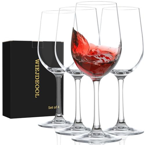 Red Wine Glasses Set of 4, 11oz, Premium Crystal Wine Glasses Hand Blown, Unique Birthday Gift or Wedding Anniversary | Amazon (US)