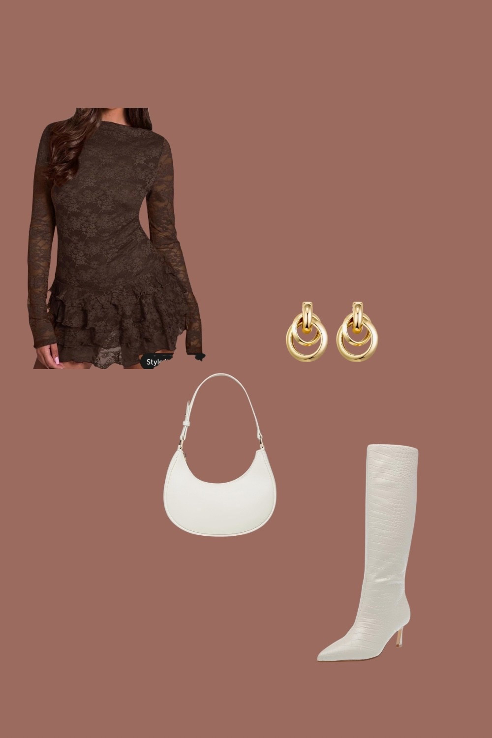 Thanksgiving

A romantic brown lace mini dress styled with white knee-high boots, a cream shoulder bag, and modern gold hoop earrings — the perfect mix of elegant, soft, and trendy. Great for brunch, fall events, girls’ nights, and cozy date nights. Save this if you’re into brown outfit ideas, lace dress styles, or neutral fall aesthetic fashion.

SEO Keywords:
brown dress outfit, lace dress aesthetic, fall fashion outfit, white boots outfit, feminine fall style, neutral aesthetic outfit, brunch outfit inspo

#LTKCyberWeek #LTKdayinmylife #LTKHoliday
