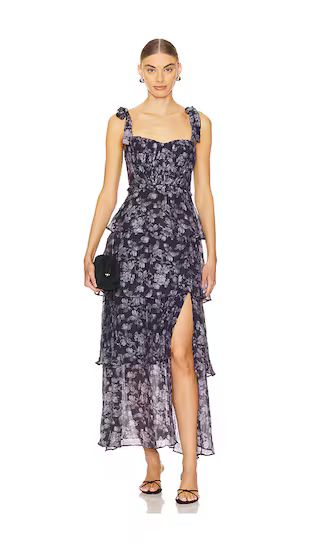 Mellorie Dress in Navy & Grey Floral | Revolve Clothing (Global)