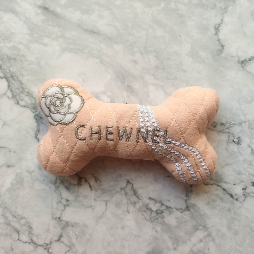 Haute Couture Squeaky Plush Dog Bone Toy | Etsy (US)