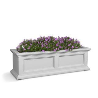 Fairfield 36 in. x 11 in. Self-Watering White Polyethylene Window Box | The Home Depot