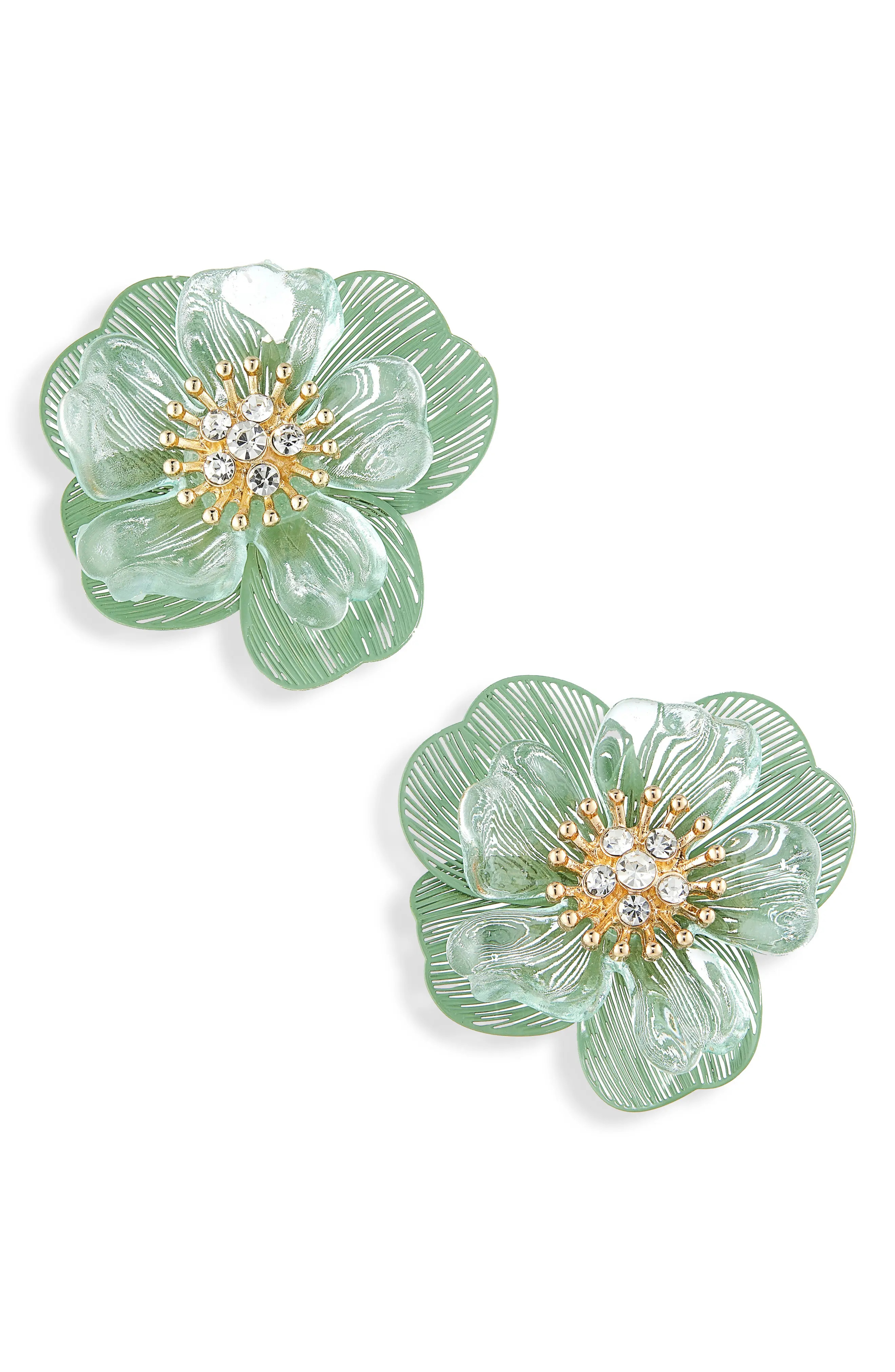NORDSTROM RACK Frosted Flower Stud Earrings in Blush- Gold at Nordstrom Rack | Nordstrom Rack