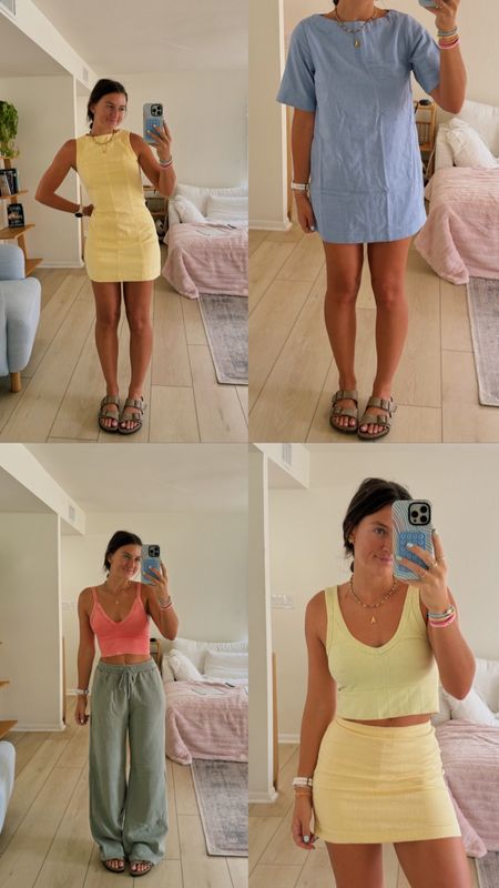 abercrombie has the cutest new pieces!! I’ve been LOVING this yellow color for summer💛 

yellow dress: XS regular length
blue dress: XS petite but could’ve done regular 
sweats: small
skort: XXS but could’ve done XS

linen dress, wide leg sweat pants, summer outfit, mini skirt, butter yellow, summer dress

#LTKStyleTip #LTKSeasonal #LTKFindsUnder100