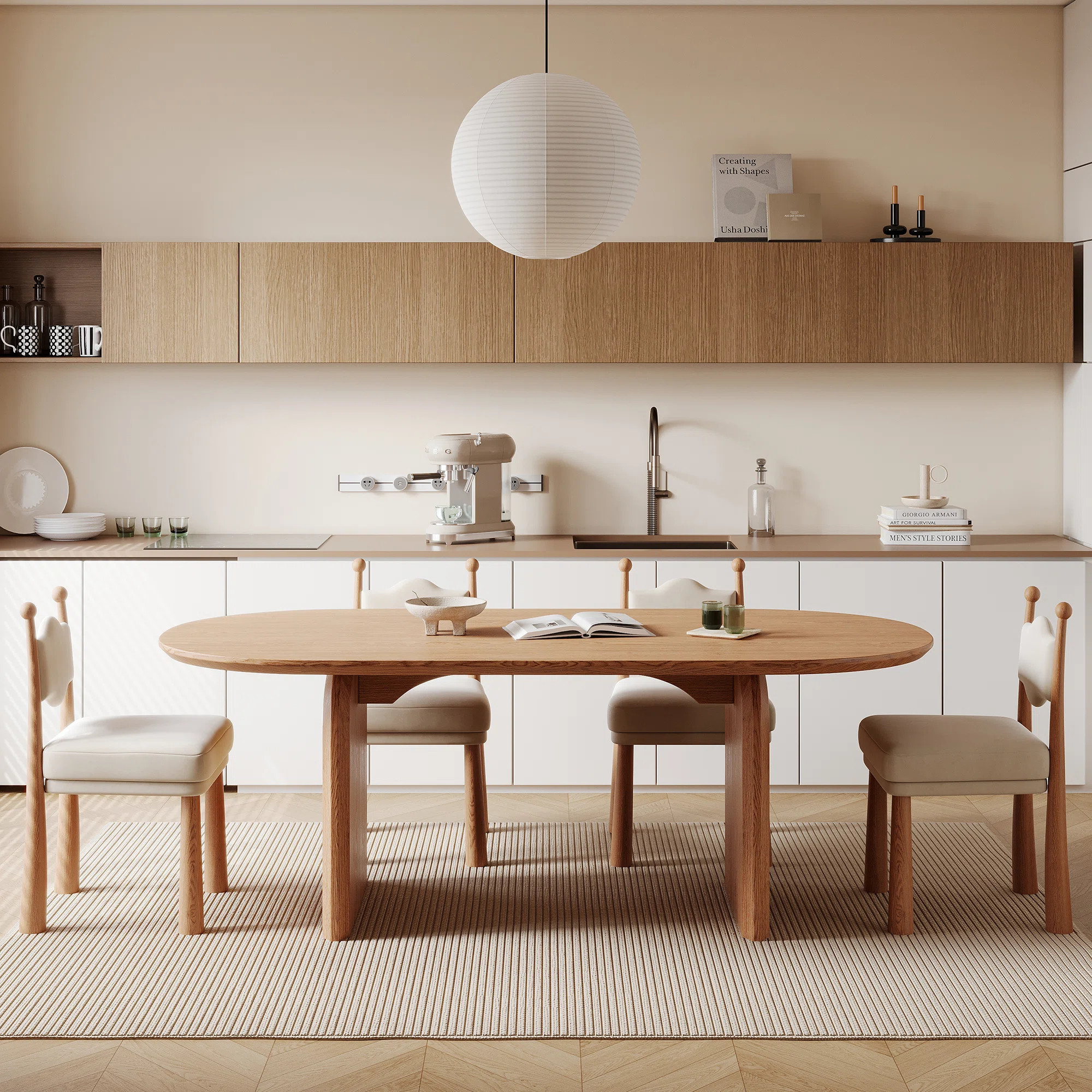 Latitude Run® Stockham 71" L Modern Oval Dining Table with Two Legs & Reviews | Wayfair | Wayfair North America