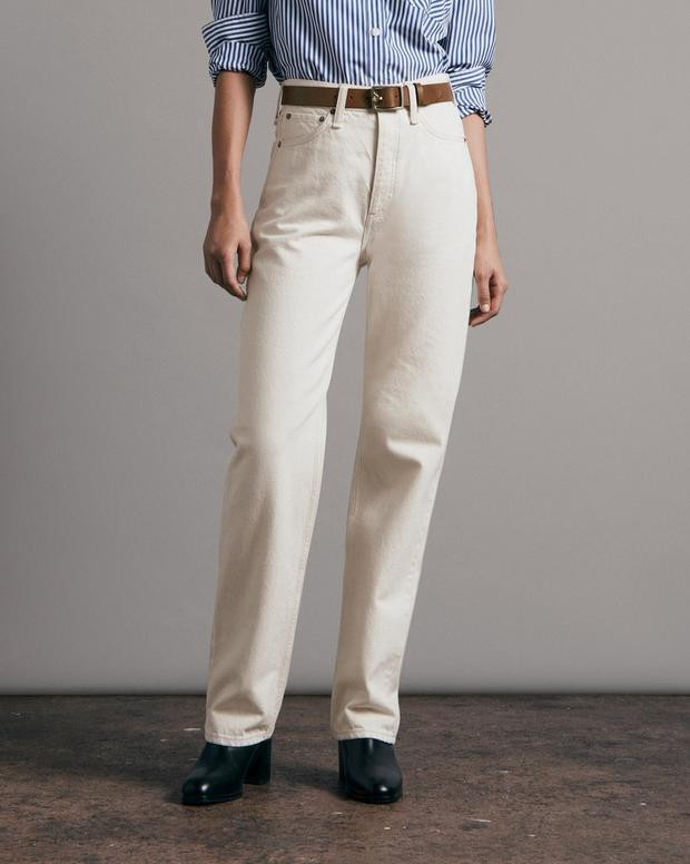 Buy Alex High-Rise Straight - Ecru for USD 180.00 | rag & bone | rag + bone