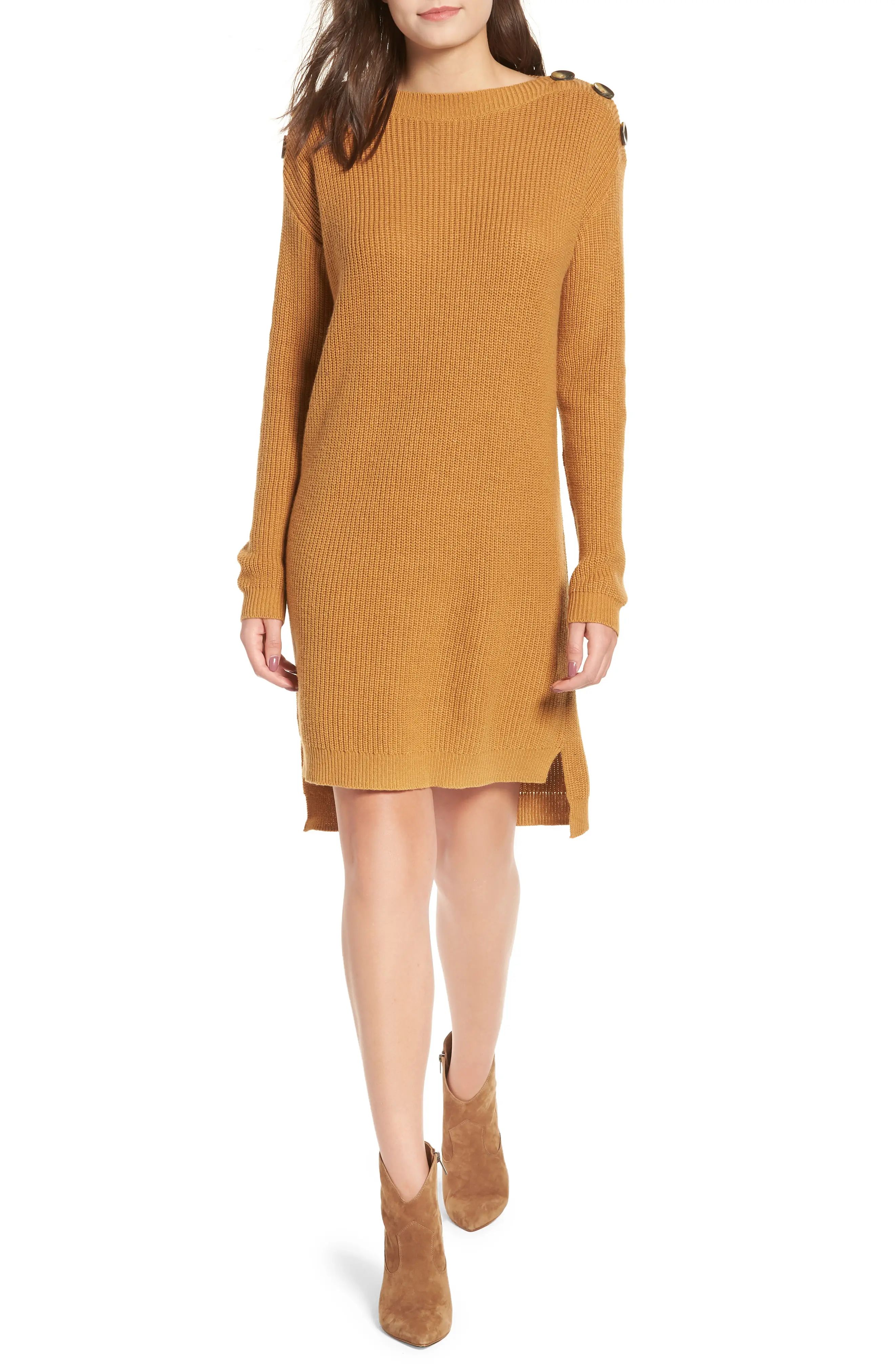 Women's Bp. Button Shoulder Sweater Dress | Nordstrom