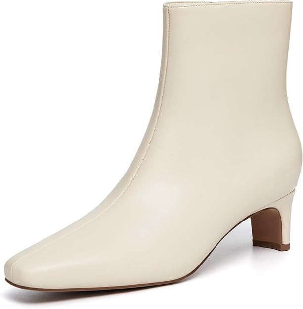 Athlefit Women's Ankle Boots Comfortable Low Heel Pointed Square Toe Dress Short Boots with Side ... | Amazon (US)