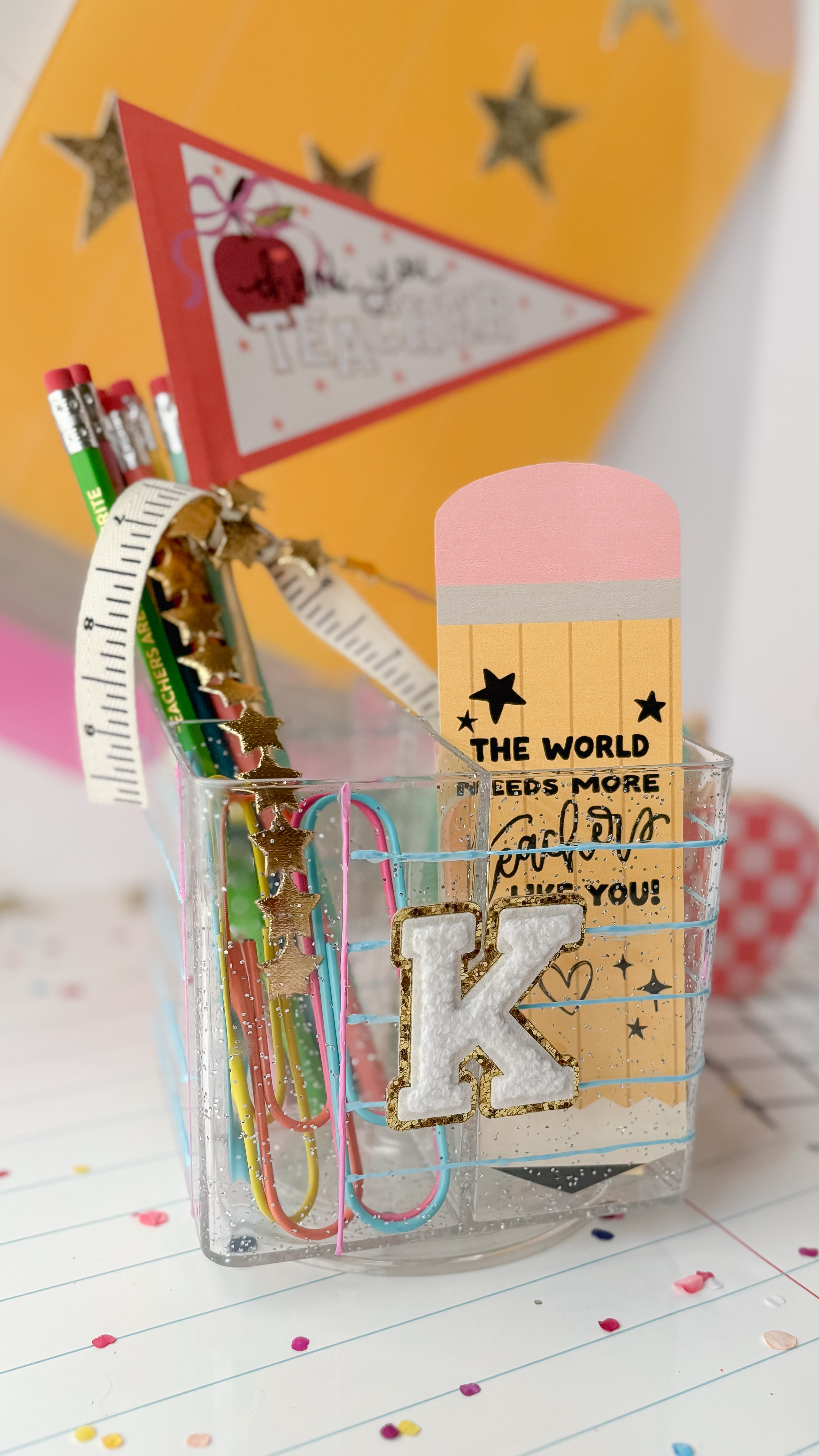 📝 Teacher Gift Idea - Notebook Caddy! 📝

Psst 🤫 This is actually a beauty caddy from Five Below - so check your local store! But I’ve linked some similar-looking ones below!
 I thought it would be perfect for a teacher’s desk! I used @tulipcolorcrafts puff paints to create the notebook paper design (you could also use paint pens) & glued their initial patch on top. Then I filled it with some fun essentials! 

SHARE & SAVE this idea for your child’s teacher for Teacher Appreciation Week or an end-of-the-year gift!

#LTKGiftGuide #LTKFindsUnder50