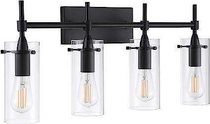 Effimero 4 Light Bathroom Vanity Light | Black Hallway Wall Sconce LL-WL34-5BLK | Amazon (US)