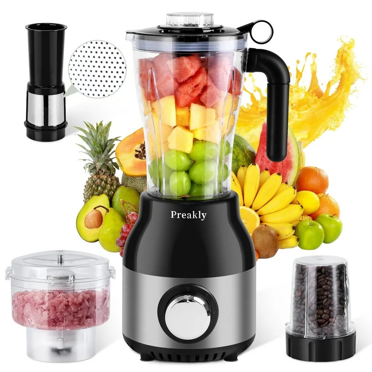 Preakly Countertop Blender Food Processor Combo, 4 in 1 Kitchen Electric Blender/Grinder/Chopper,... | Walmart (US)