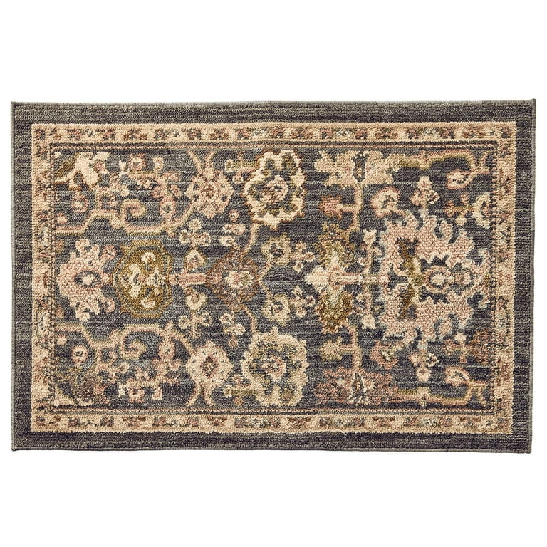 Better Homes and Garden Modern Oushak Low Pile Stain and Fade Resistant Indoor Accent Rug, Gray, ... | Walmart (US)