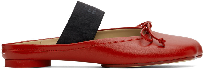 MM6 Maison Margiela Red Anatomic Slip-On Ballerina Flats | SSENSE