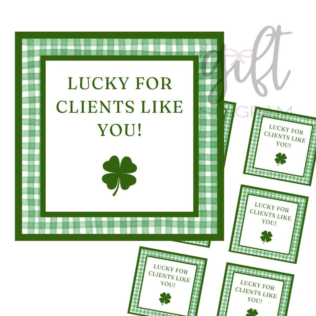 Lucky That You're My Client St. Patrick's Day Gift Tag St. Patrick's Day Gift Tag Ideas Host Gift... | Etsy (US)