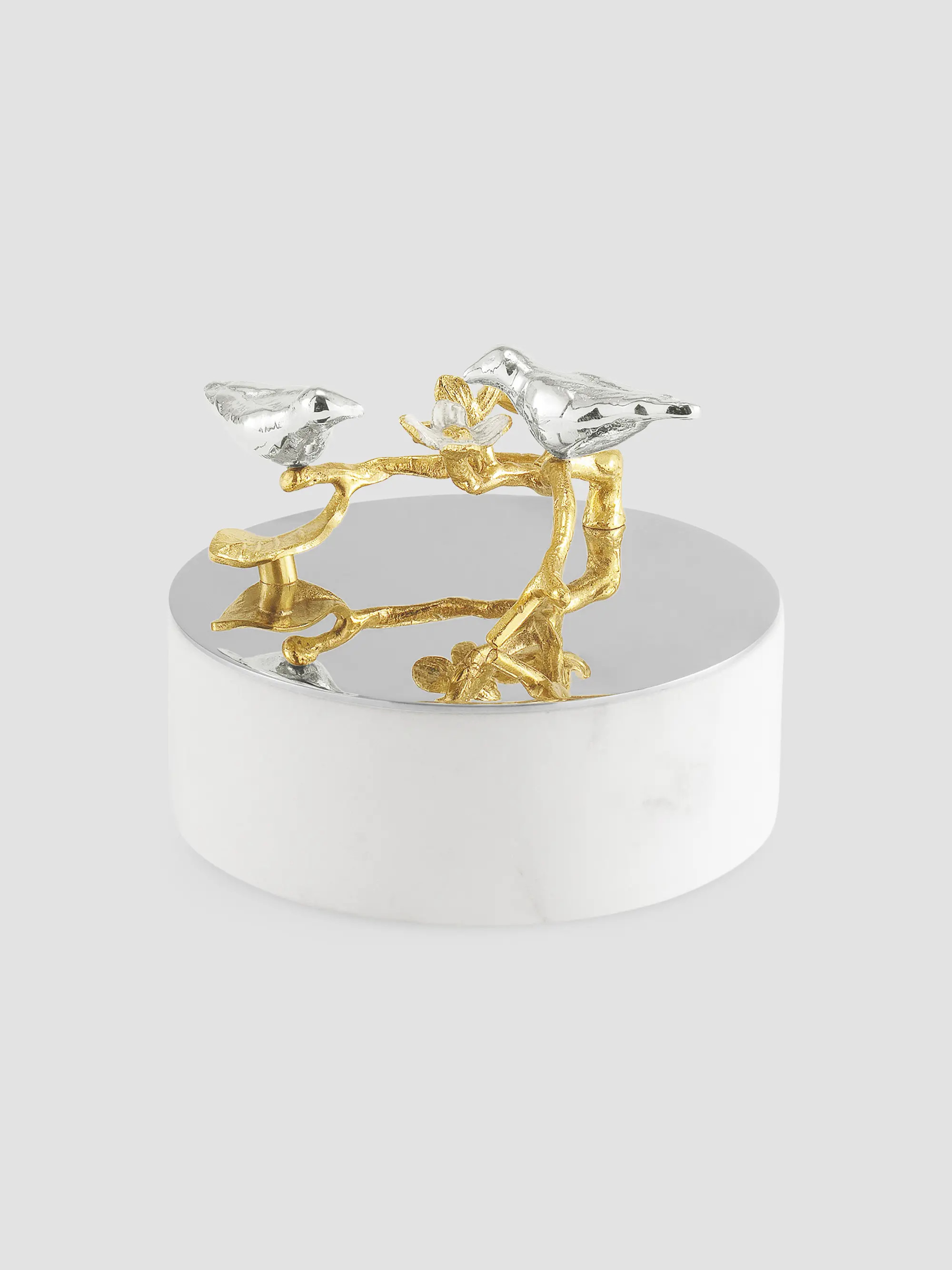 Michael Aram Lovebirds Silver & Gold Trinket Box | Saks Fifth Avenue | Saks Fifth Avenue