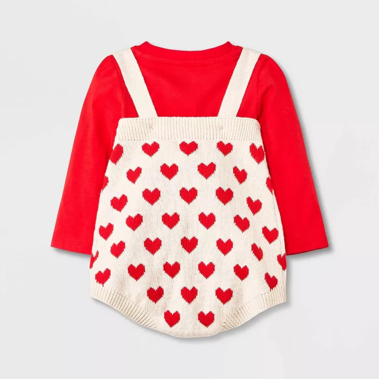 Baby Girls' Valentine's Day Heart Sweater Set - Cat & Jack™ Red | Target