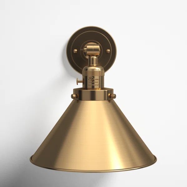 Dillon Single Light Steel Dimmable Armed Sconce | Wayfair North America