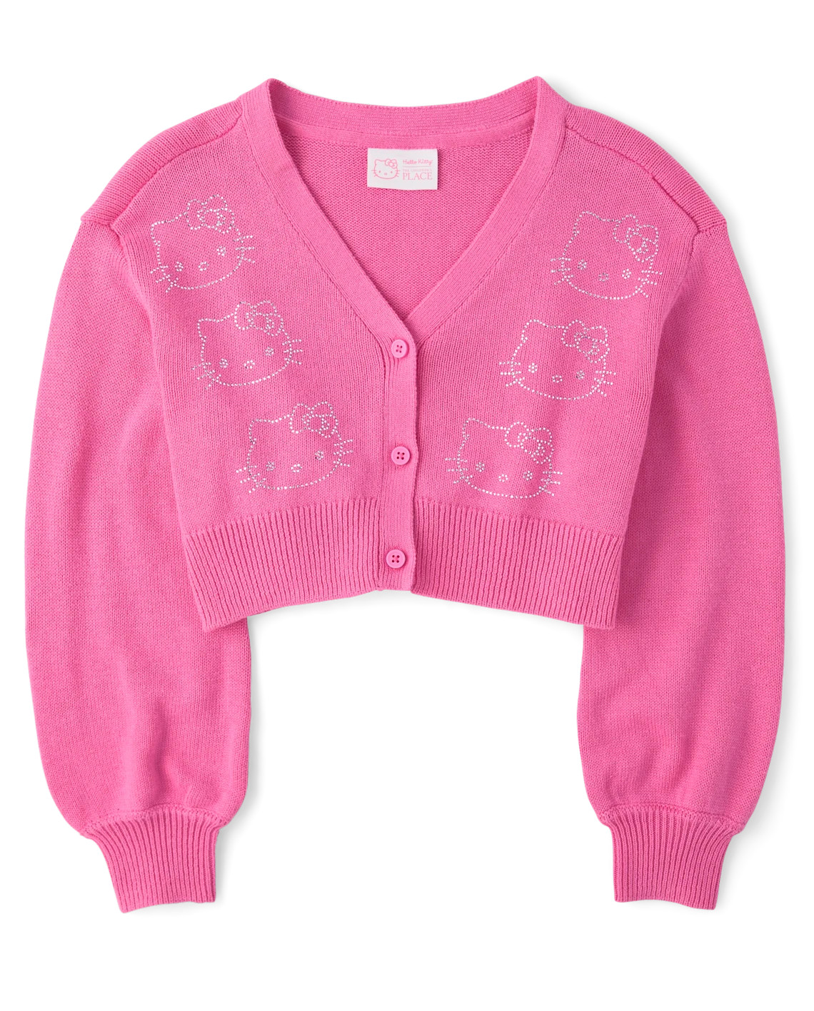 Girls Hello Kitty® Rhinestone Cardigan - pink | The Children's Place