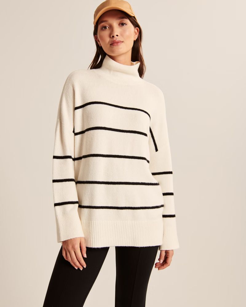 Women's Oversized Striped Legging-Friendly Turtleneck Sweater | Women's Up To 50% Off Select Styl... | Abercrombie & Fitch (US)